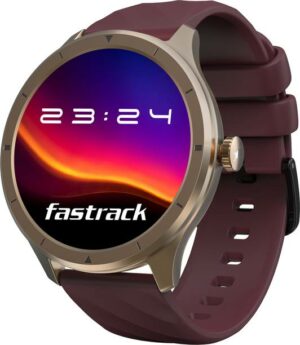 Fastrack Revoltt FR2-1.38''|Advanced Blazing Fast UI|Working Crown|AIVoice Assistant|IP68 Smartwatch  (Wine Red Strap, Free Size)