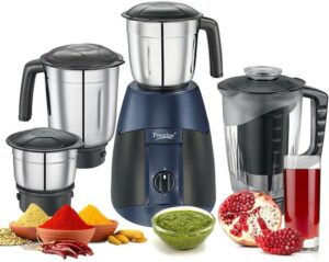Prestige Supreme 750 W Juicer Mixer Grinder  (Atlas Supreme | 4 Jars | Black, Blue)