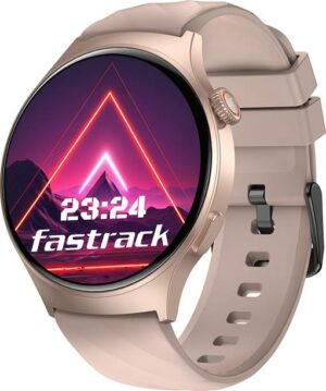 Fastrack Optimus Pro with 1.43" AMOLED Display & AOD(466x466),Functional Crown,BT Calling Smartwatch  (Beige Strap, Free Size)