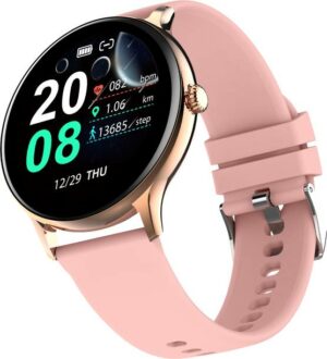 Fire-Boltt Nnja Talk 35.3mm (1.39) Round Bluetooth Calling Metal Body,120 Sports Modes Smartwatch  (Pink Strap, 1.39")