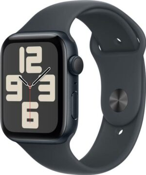 Apple Watch SE 2 GPS 44mm (2nd Gen) Midnight Aluminium with Midnight Sport Band  (Midnight Strap, Free Size)