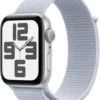 Apple Watch SE 2 GPS 44mm (2nd Gen) Silver Aluminium with Blue Cloud Sport Loop  (Blue Cloud Strap, Free Size)