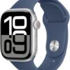 Apple Watch Series 10 GPS 42mm Silver Aluminium with Denim Sport Band  (Denim Strap, Free Size)