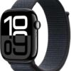 Apple Watch Series 10 GPS 46mm Jet Black Aluminium with Ink Sport Loop  (Ink Strap, Free Size)