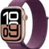 Apple Watch Series 10 GPS + 42mm Rose Gold Aluminium with Sport Loop  (Plm Strap, Free Size)