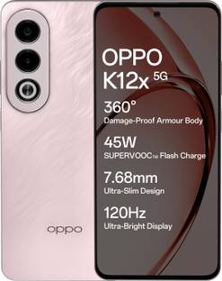 OPPO K12x 5G with 45W SUPERVOOC Charger In-The-Box (Feather Pink, 128 GB)  (6 GB RAM)