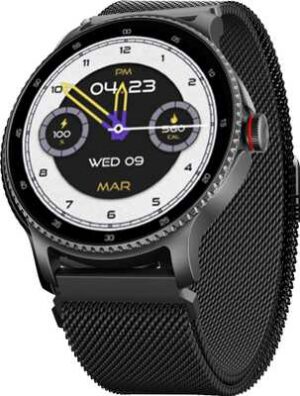 boAt Lunar Discovery w/ Turn by Turn Navigation, 3.53 cm HD Display & BT Calling Smartwatch  (Black Metal Strap, Free Size)