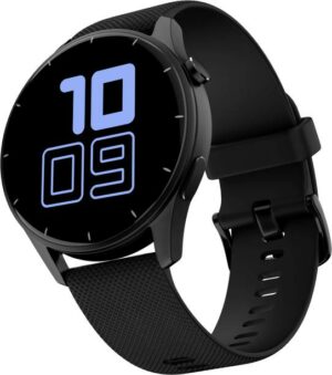 Noise Crew 1.38 Round Display with Bluetooth Calling, Metallic finish, IP68 Rating Smartwatch  (Black Strap, Regular)