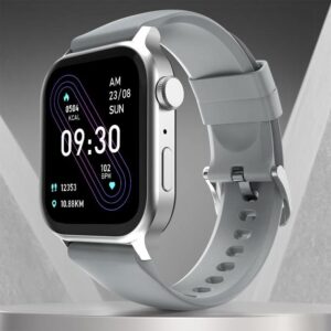 Fire-Boltt Rise Bluetooth Calling 47mm (1.85), Metal Bod & Rotating Crown, 123 Sports Smartwatch  (Grey Strap, Free Size)