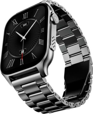 boAt Ultima Ember w/ 1.96''(4.97cm)AMOLED Screen,Personalized Nudges,Functional Crown Smartwatch  (Steel Black Strap, Free Size)