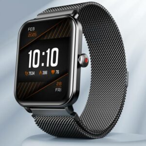 boAt Wave Fury with 1.83'' HD Display, Bluetooth Calling & Functional Crown Smartwatch  (Metal Grey Strap, Free Size)