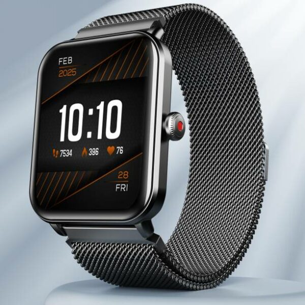 boAt Wave Fury with 1.83'' HD Display, Bluetooth Calling & Functional Crown Smartwatch  (Metal Grey Strap, Free Size)