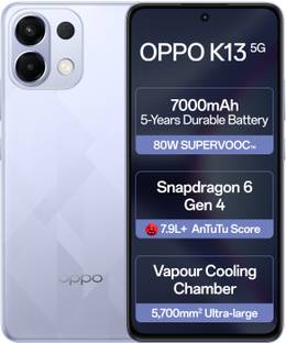 OPPO K13 5G with 7000mAh and 80W SUPERVOOC Charger In-The-Box (Icy Purple, 256 GB)  (8 GB RAM)