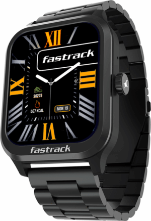 Fastrack Revoltt Classic-1.83''|Metal Design|Working Crown|AIVoice Assistant|IP68|Fashion Smartwatch  (Black Strap, Free Size)