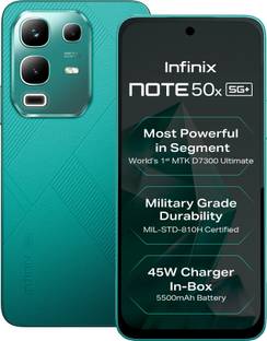 Infinix Note 50x 5G+ 45W Charger In the Box & AI (Sea Breeze Green, 128 GB)  (6 GB RAM)
