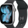 Apple Watch Series 11 GPS 46mm Space Grey Aluminium Case Black Sport Band - M/L  (Black Strap, Medium/Large)