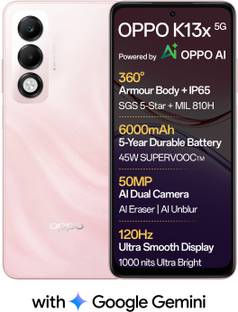OPPO K13x 5G 6000mAh and 45W SUPERVOOC Charger & AI (Sunset Peach, 128 GB)  (4 GB RAM)